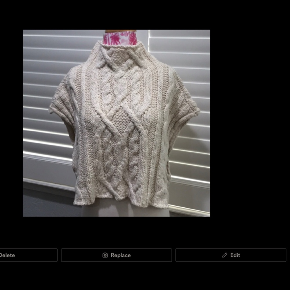 Free People Cream Cable Sweater Crop Warm Cotton